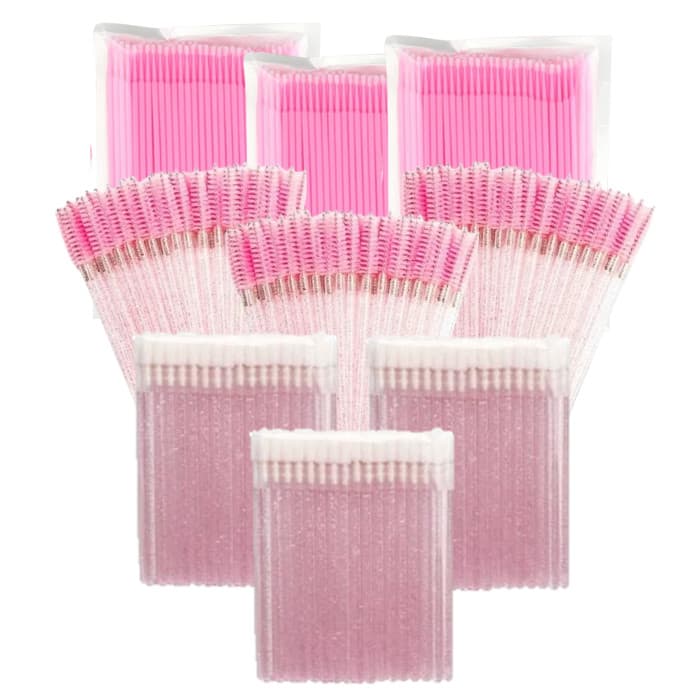 Kit 300 Microbrush + 150 Escovinha + 150 Aplicador Cílios Lash