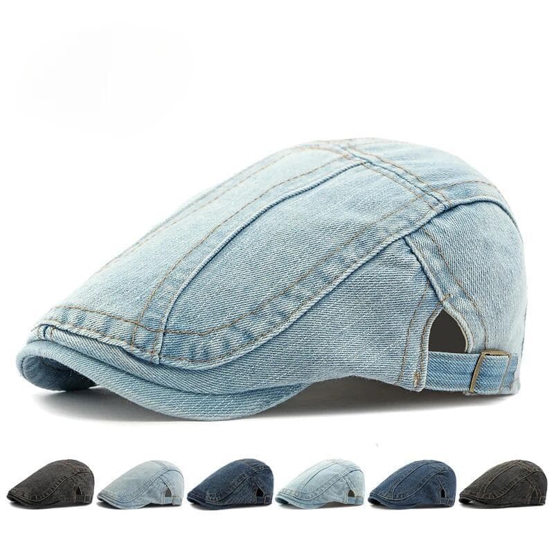 Nova Boina Masculina Estilo Cowboy Lavada 2025, Boinas de Denim, Chapéu Retrô para Primavera e Outono, Boné Casual Femin