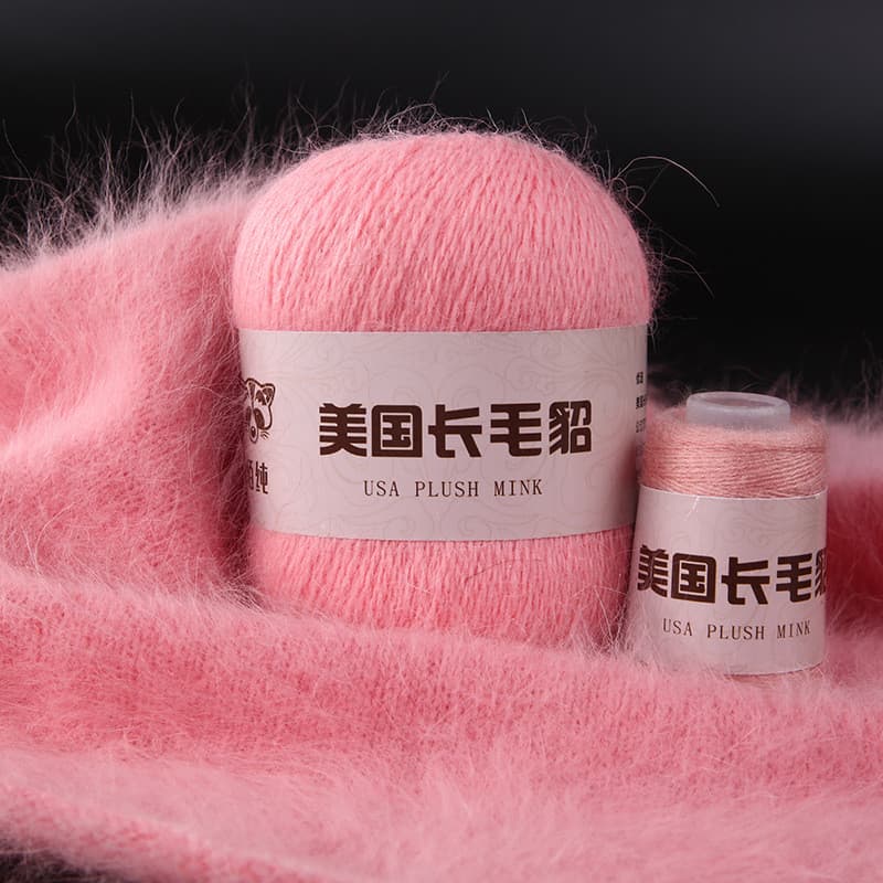 50g + 20g De Alta Qualidade Longo Pelúcia Vison Cashmere Fio DIY Mão Tricô Lã Para Sweather Chapéu Cachecol Anti-pilling