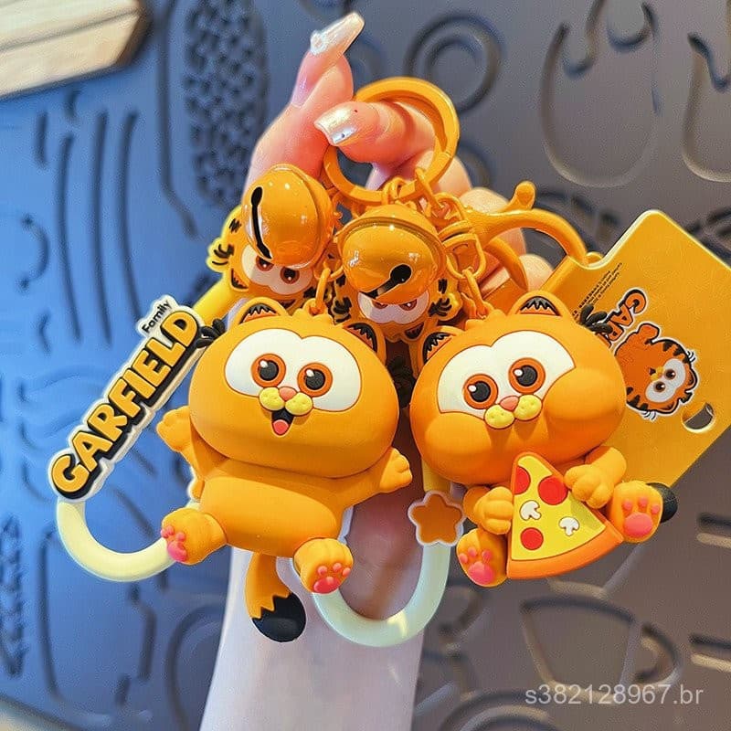 Desenho animado Garfield Boneca Chaveiro Bonito pvc Chave Do Carro Pingente Mochila Feriado Gi