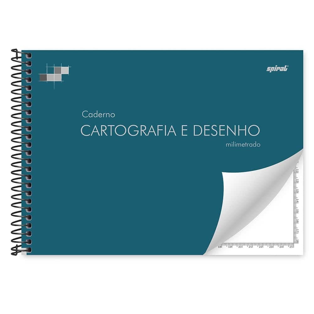 Caderno de Cartografia e Desenho Milimetrado Margem 96fls