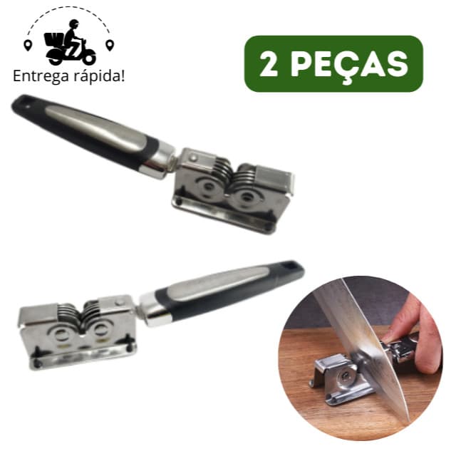 Kit 2 Amolador de Faca Profissional Aço Inoxidável Afiador com 3 Afiadores Tesoura Lâmina Facas