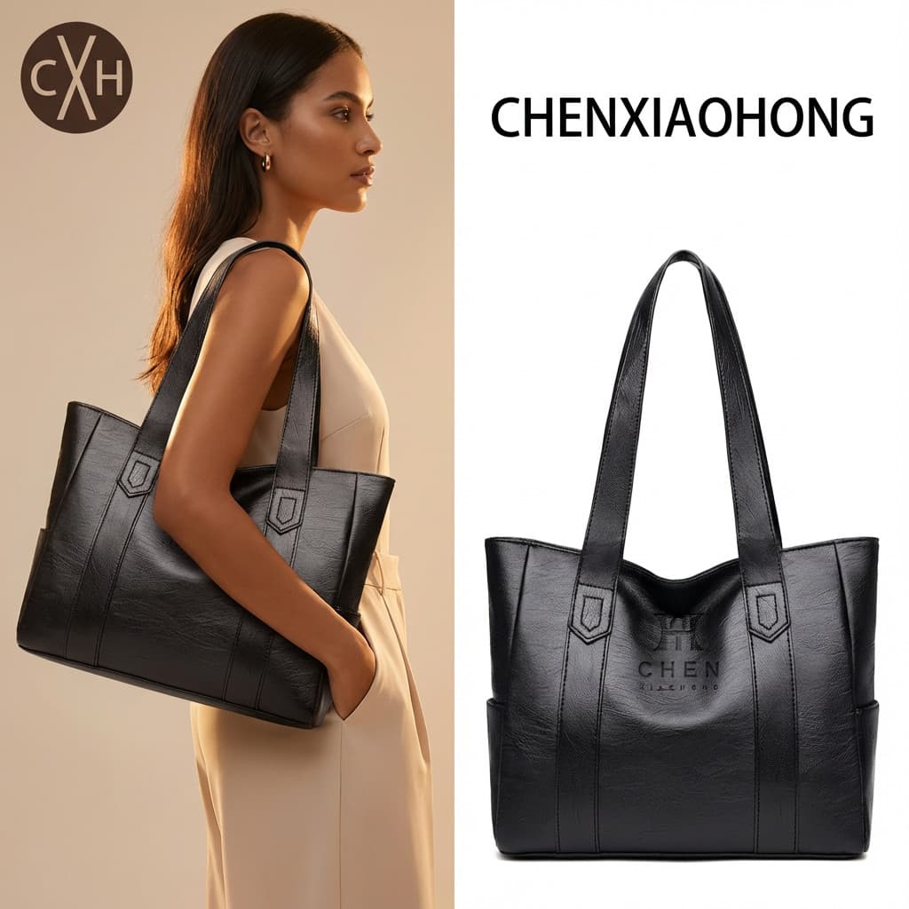 CHENXIAOHONG Bolsa feminina grande, espaçosa e casual, adequada para o trabalho e para o uso diário.