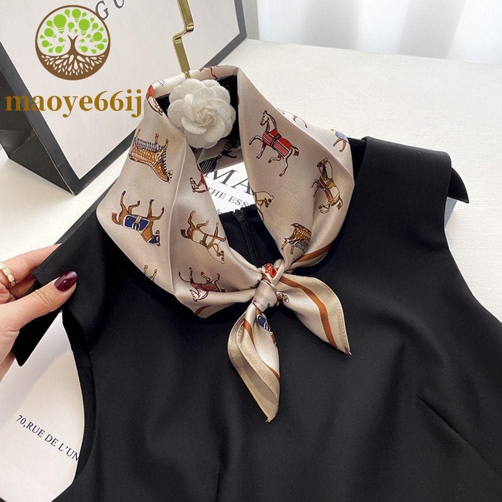 MAOYE66 Lenço Quadrado Elegante Estampa De Cavalo Para Feminino Protetor Solar Xale Lenços De Cabelo De Cabeça