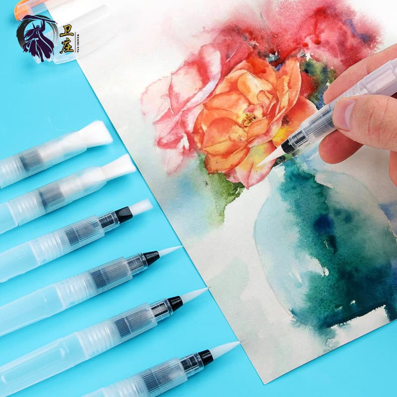Conjunto de caneta tinteiro de grande capacidade, caneta de ponta macia, pintura artística profissional, aquarela sólida