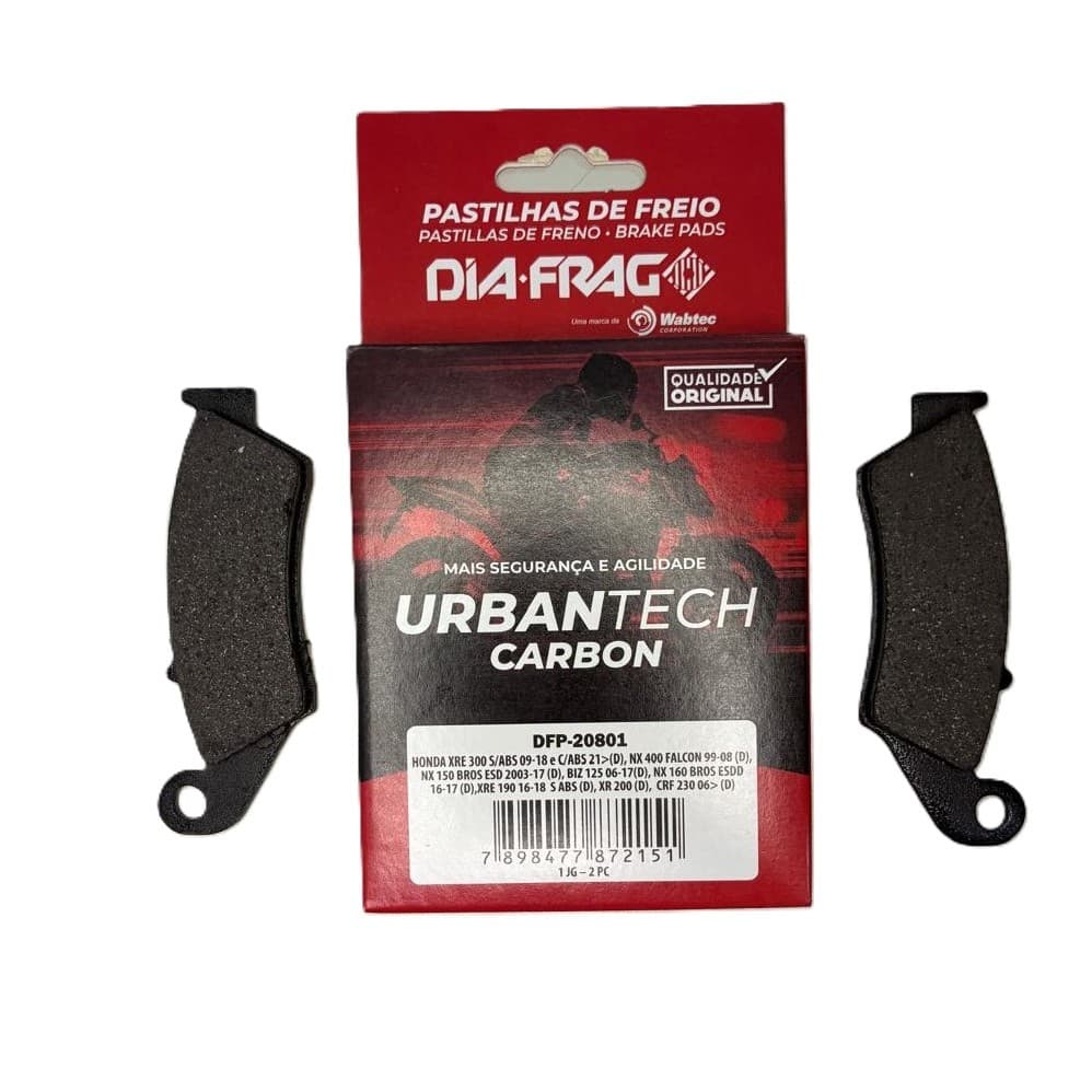 Pastilha de Freio Dianteiro BIZ 125 BROS 150/160 XRE 190/300 FALCON 400 Dia-frag (DFP-20801)