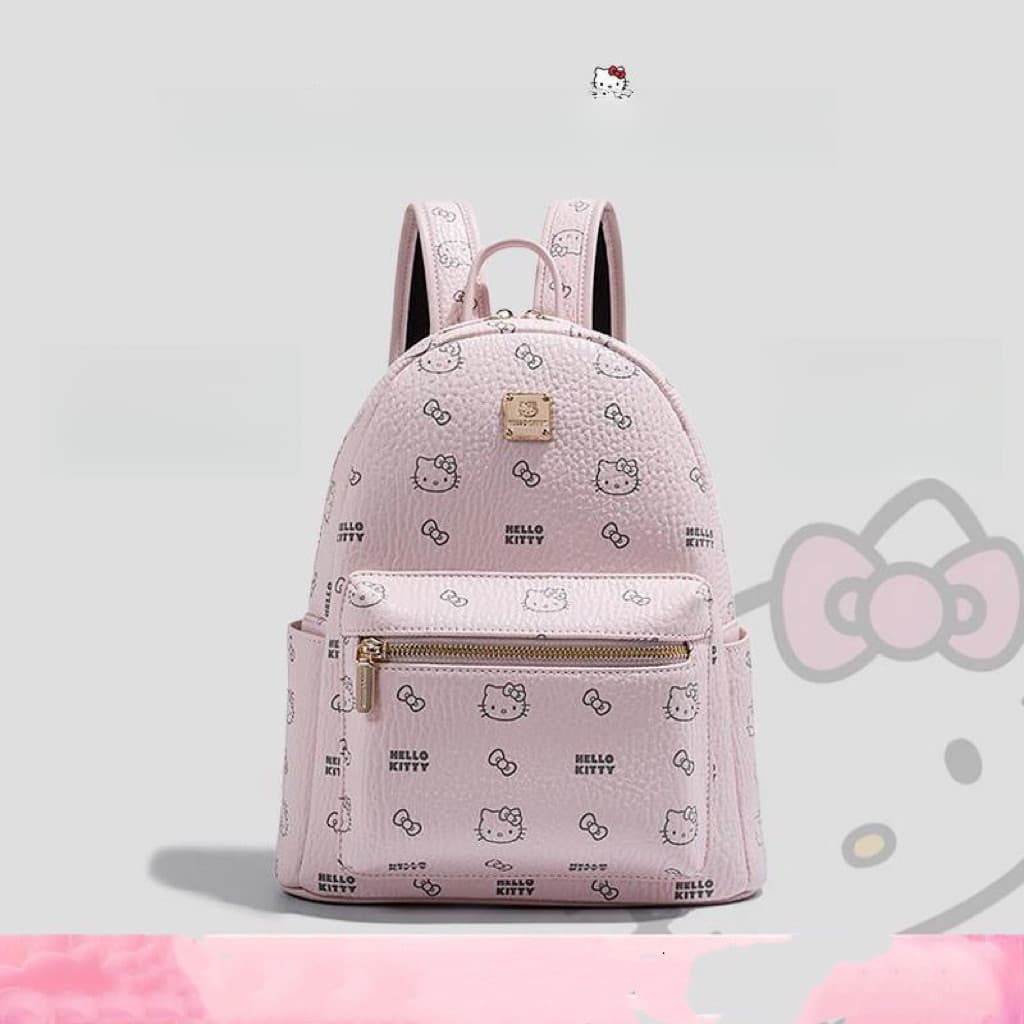 Mochila de viagem Hello Kitty, mochila escolar para estudantes, mochila escolar em PU, mochila de desenho animado tamanh