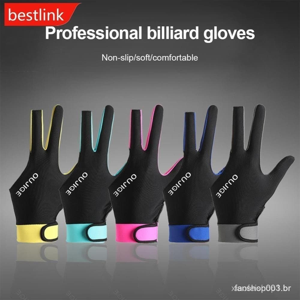 BESTLINK Luvas Profissionais De Bilhar De Três Dedos , 1 Peça , Para Mão Esquerda , Respirável , Antiderrapante , Seda ,