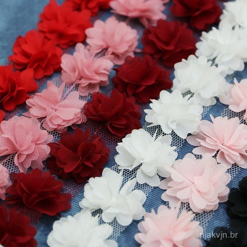 Largura 30mm Rendas De Chiffon Feitas À Mão Para Decoração De Casamento E Decorações De Punho De Vestido