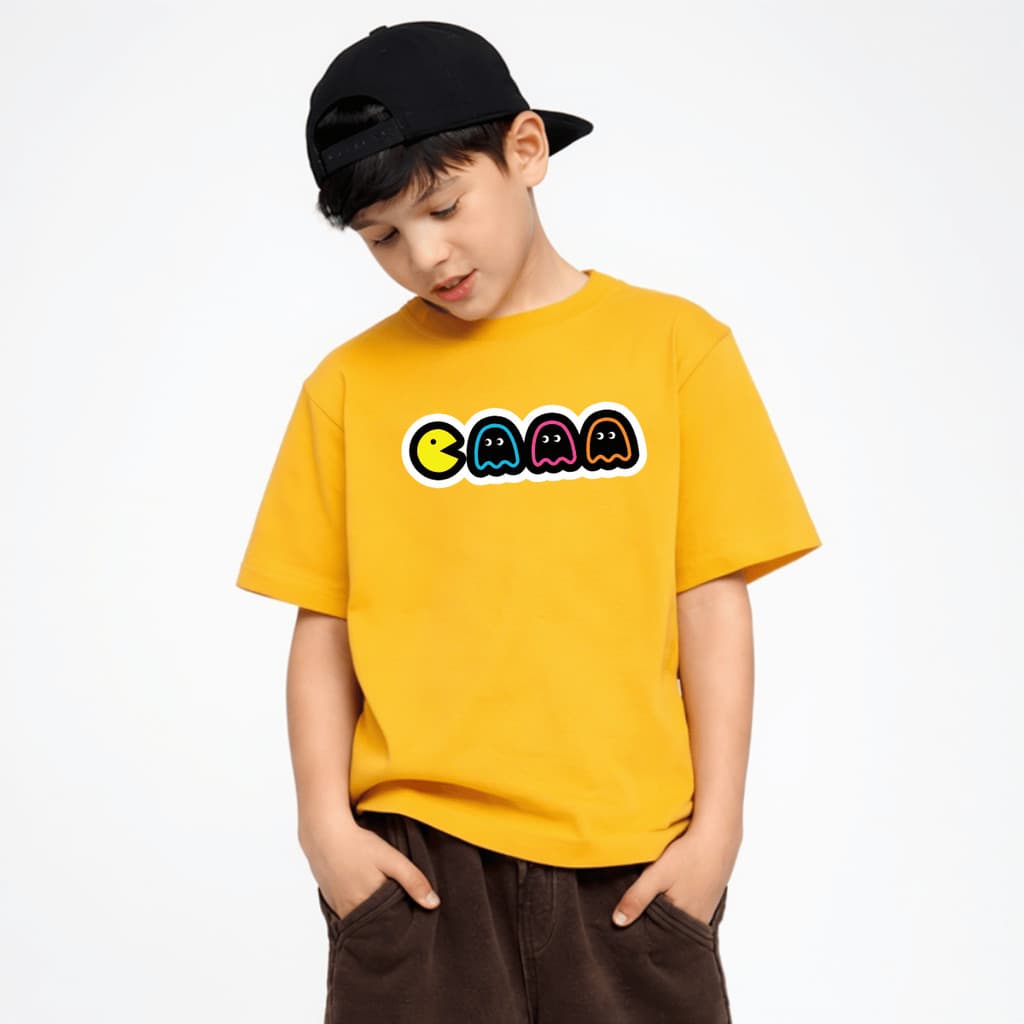 Camiseta Infantil e Juvenil Pac Man 100% Algodão Premium Criança Personalizada Blusa Camisa Unissex