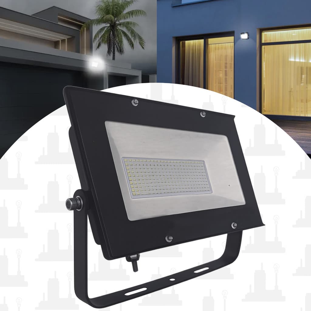 Kit 1, 2, 3 Refletor 300w led holofote projetor ip66 Bivolt 110/220V Branco Frio 6500K