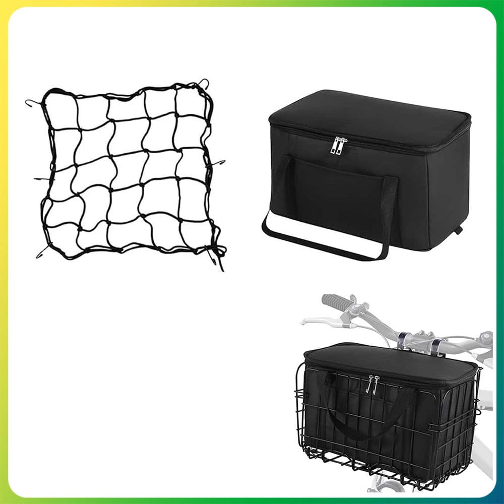 Preto Forro para cesto saco de armazenamento para bicicleta saco de malha fixa rede para capacete rede para bagagem