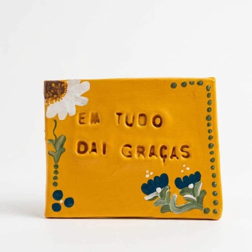 Cerâmica Decorativa Cerâmica Fria - Em tudo dai graças - Casa Toco