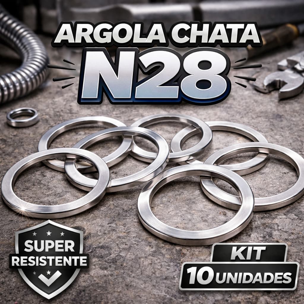 Kit 10 Argola Tamanho N°28 Chata Aço Inoxidavél