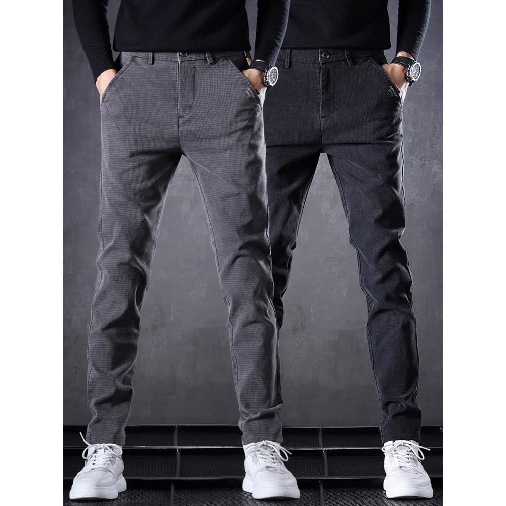 2026 novo estilo de venda quente cinza calças casuais masculinas soltas calças retas verão estilo fino All-match magro @