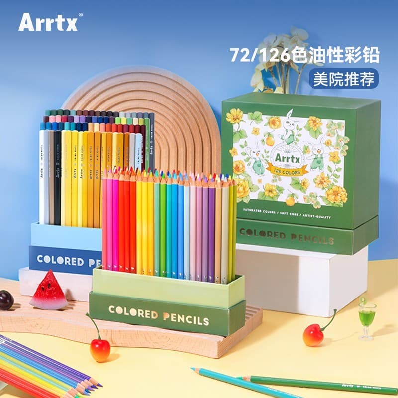 Arrtx Arrtx Arrtx Color Lead 126 Conjunto de cores Pintura de arte profissional Pincel para colorir 72 cores Lápis de co