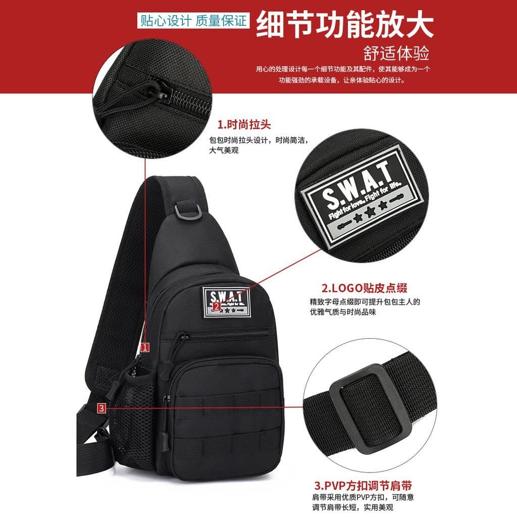 Bolsa de peito camuflada para caminhada masculina e feminina, bolsa de ombro masculina moderna, bolsa de peito durável e