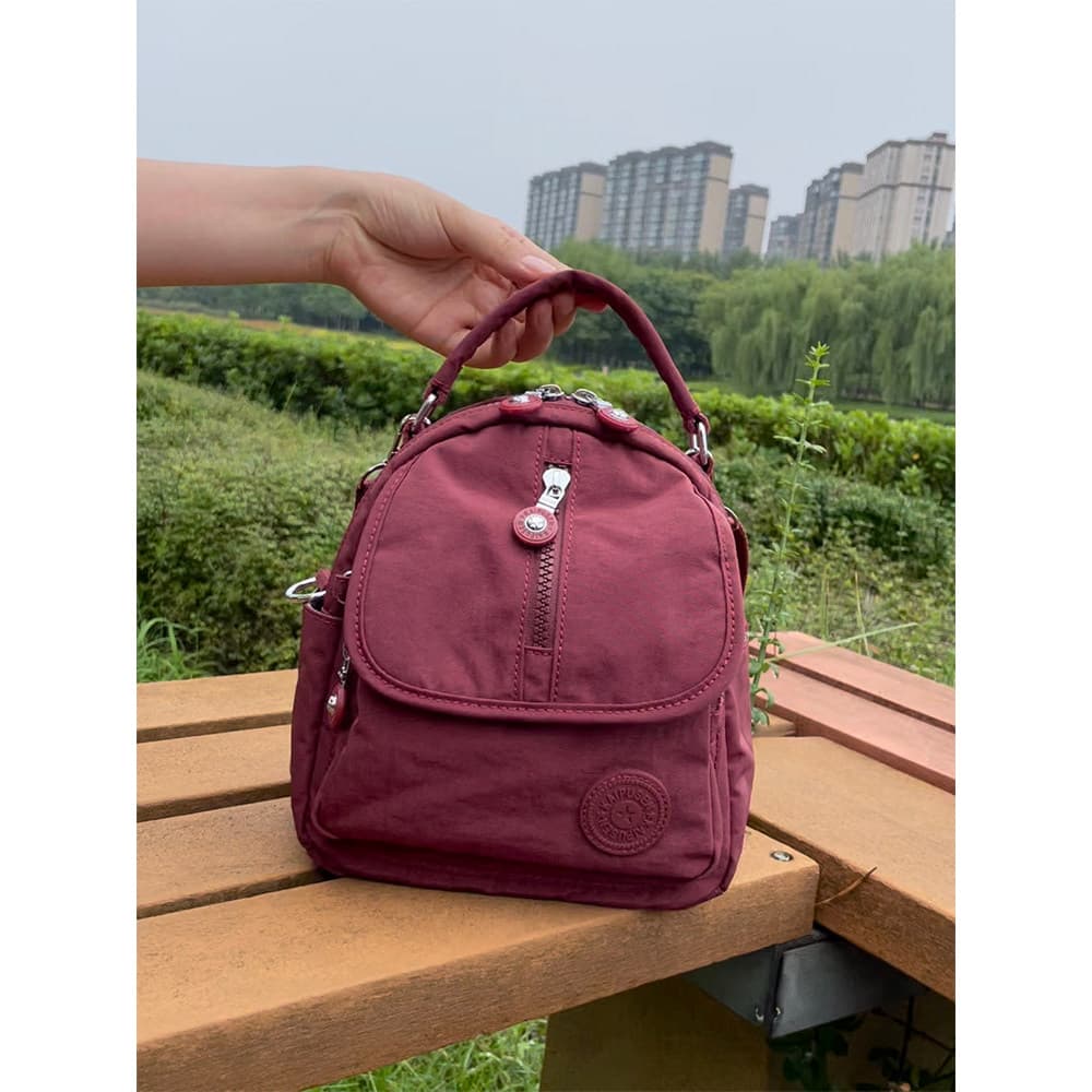 Novo estilo portátil mensageiro mochila feminina Multi-Purpose saco de lona de náilon 5-uso saco de peito Casual ombro p