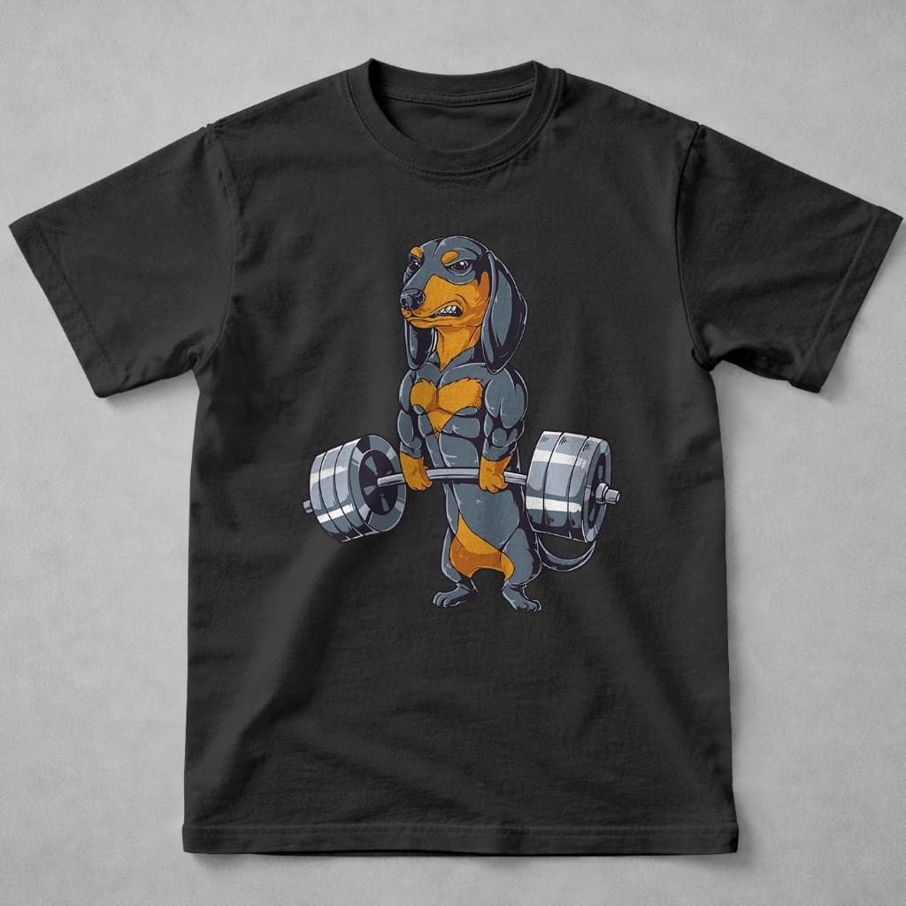 Camiseta Cachorro Salsicha estampada Maromba para Academia Novo Memes Treino Camisa 100% algodão macio leve