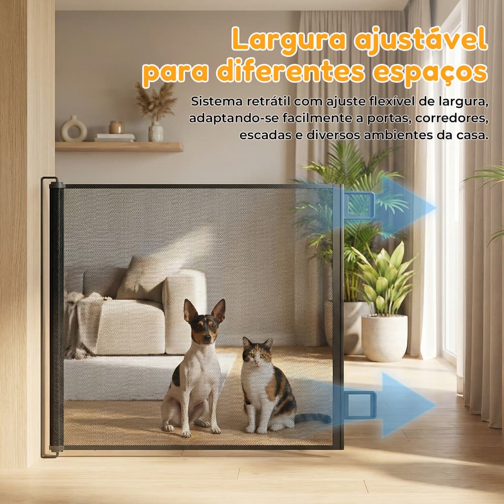 Tela de proteção para cachorro ou bebê cerca para interior de casa cercadinho grade retrátil