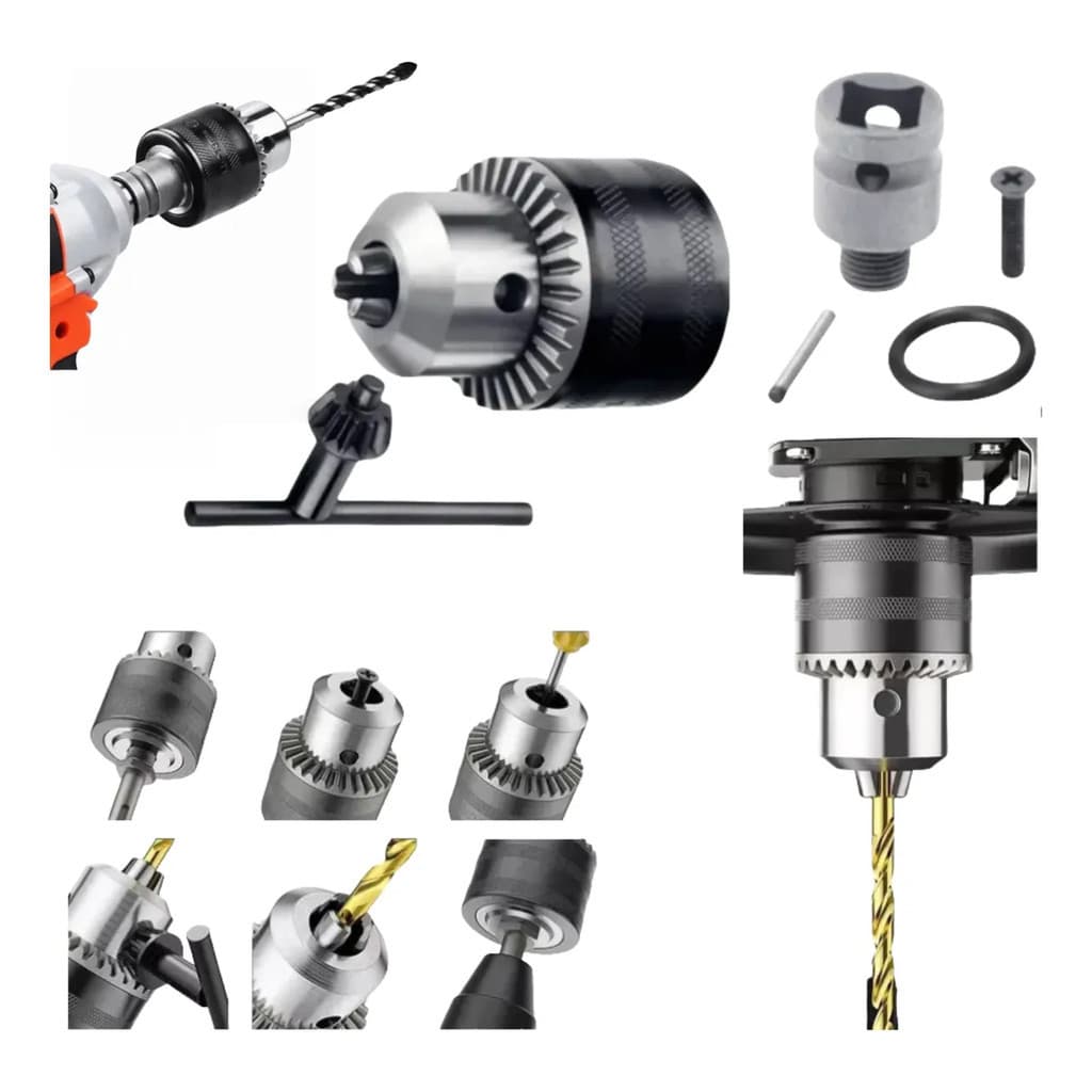 Kit 6 Mandril Chave 1/2 Rosca 1,5-13mm + Adaptador De Impacto