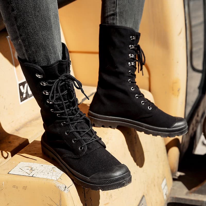 Botas gerais masculinas com língua ao ar livre integrada botas de deserto botas Martin de cano alto caminhadas sapatos r