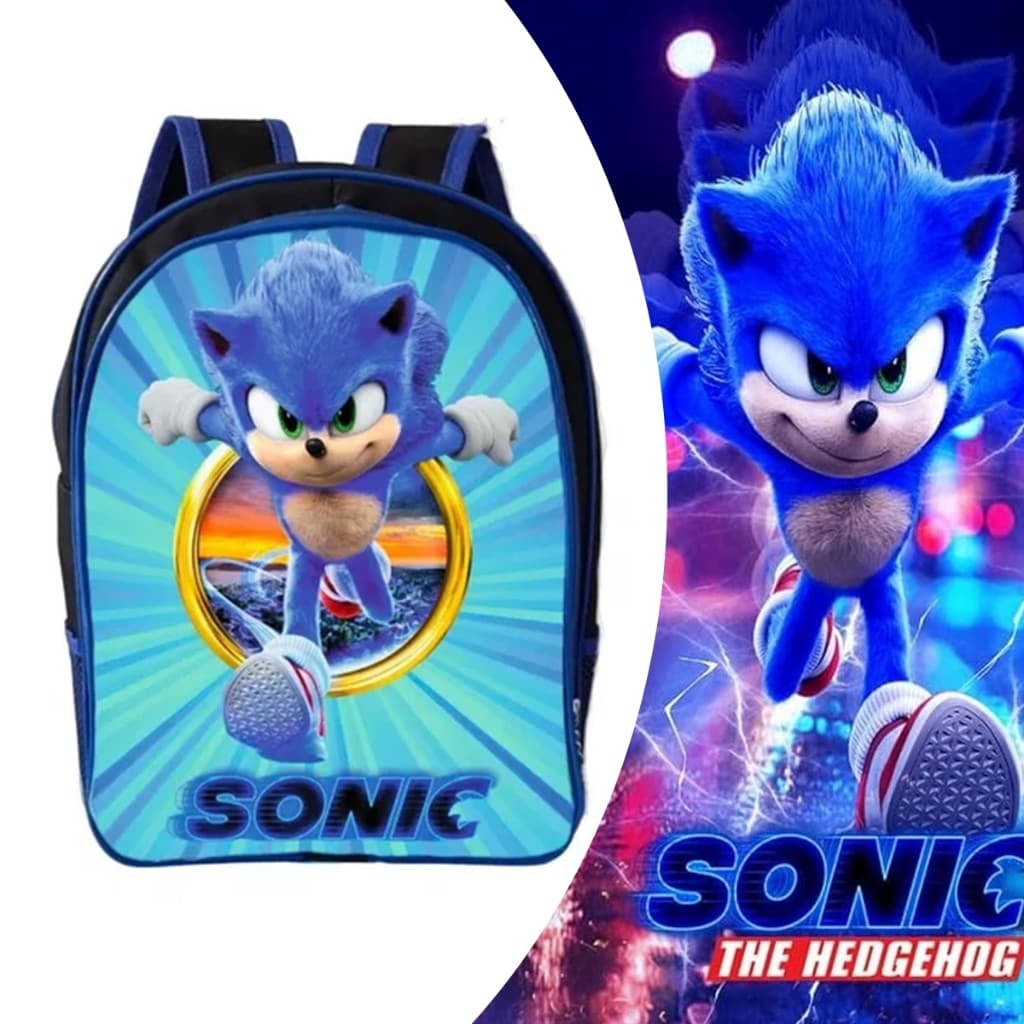Mochila Infantil Sonic Reforçada Costas