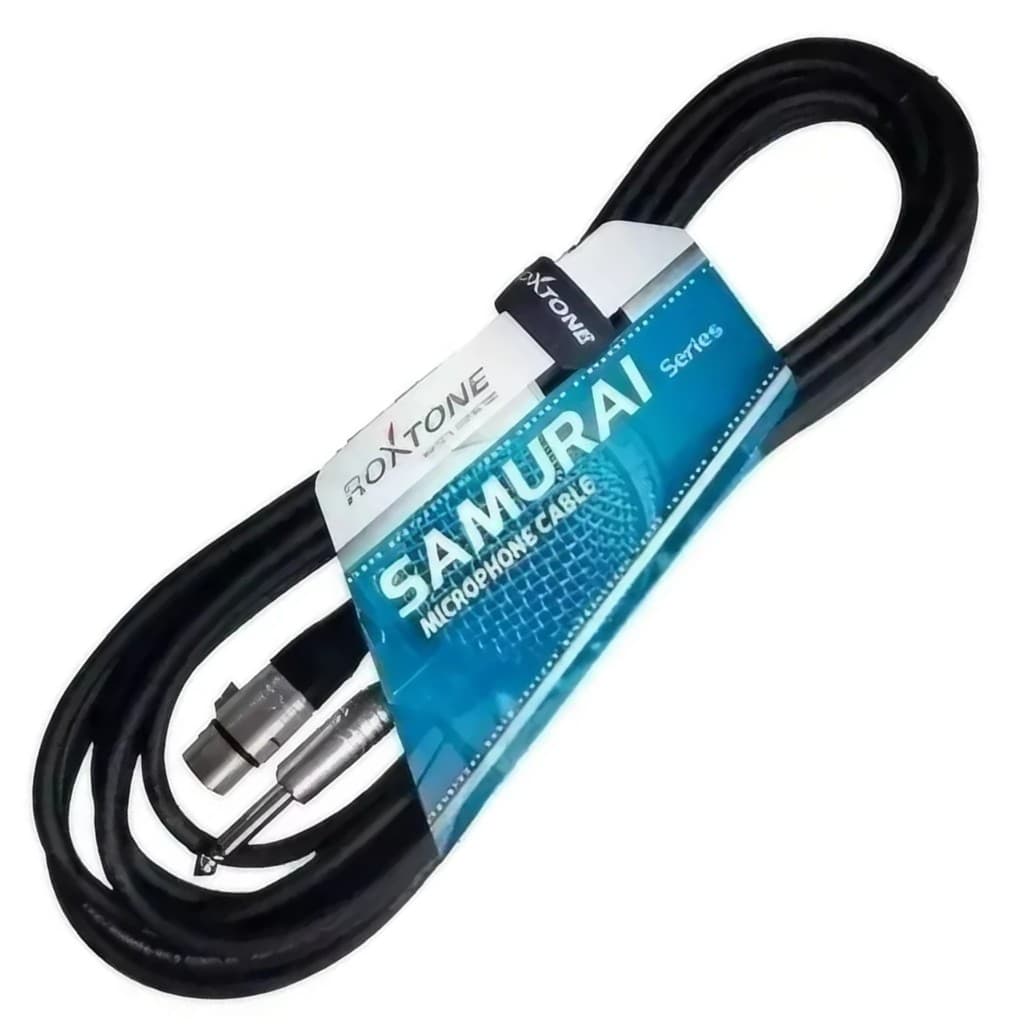 Cabo De Áudio 3m Profissional Roxtone XLR - P10 c/ Mola 3 metros SMXJ210L3