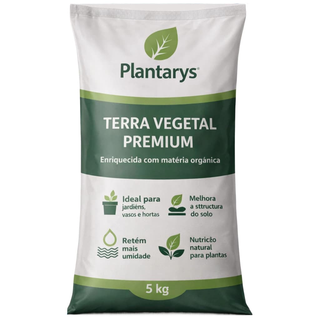 Terra Vegetal Adubada Orgânica 12kg – (TERRA COM NUTRIENTES) – Vasos Plantas Jardim Horta
