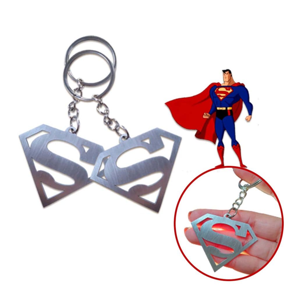 Kit 10 Chaveiro Super Herói Super-man Inox Lembrancinha Aniversario Super Homem Colecionável