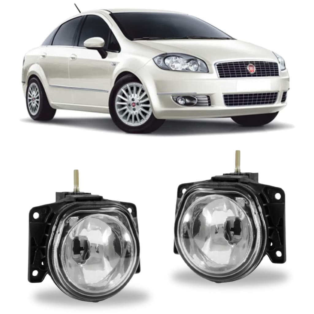 PAR FAROL MILHA FIAT LINEA 2009 10 11 12 13 14 15 2016 VIDRO