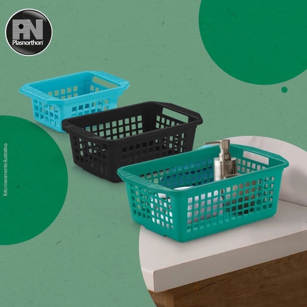 Cesta Organizadora Versátil com Abas Laterais - Plasnorthon