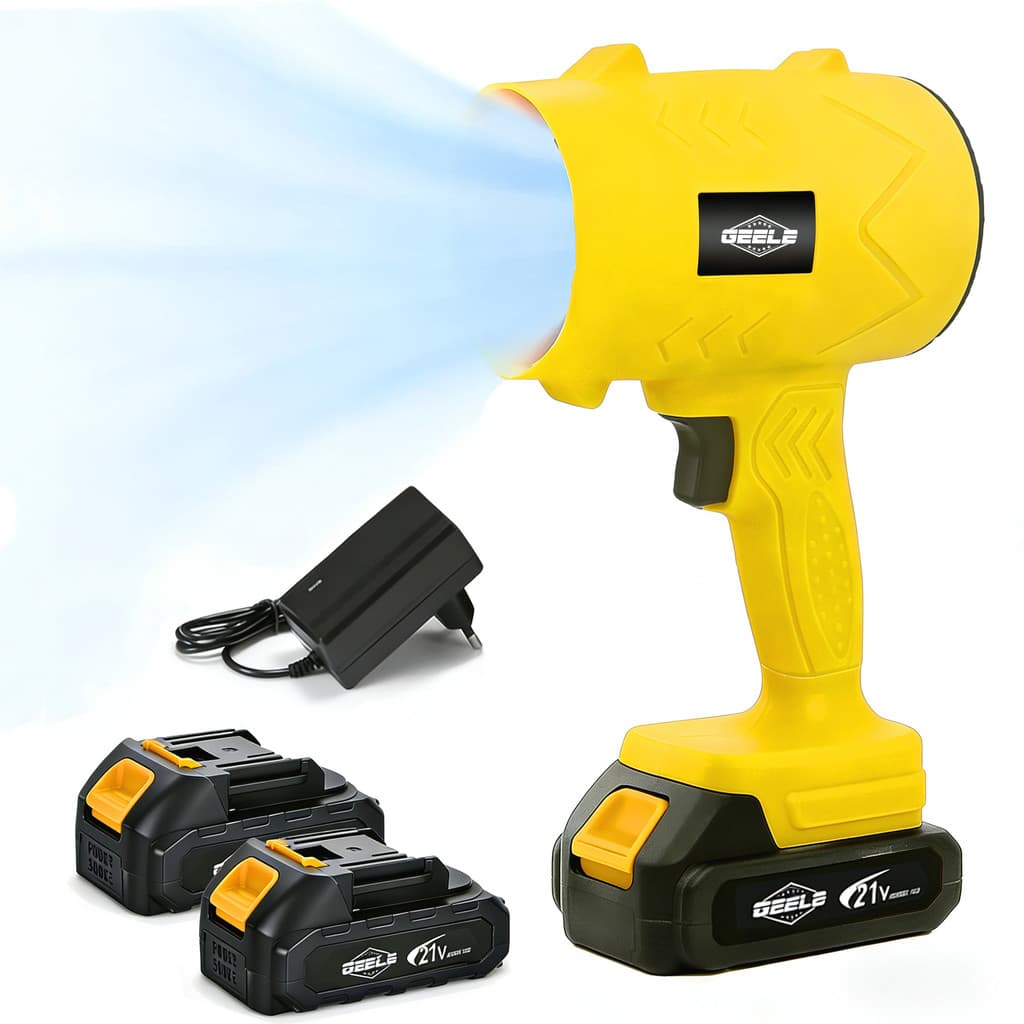 Soprador De Folhas Turbo Portátil Recarregável Potente Limpeza Carros,Área Externa (Folhas/Gramados) 21V 1200W