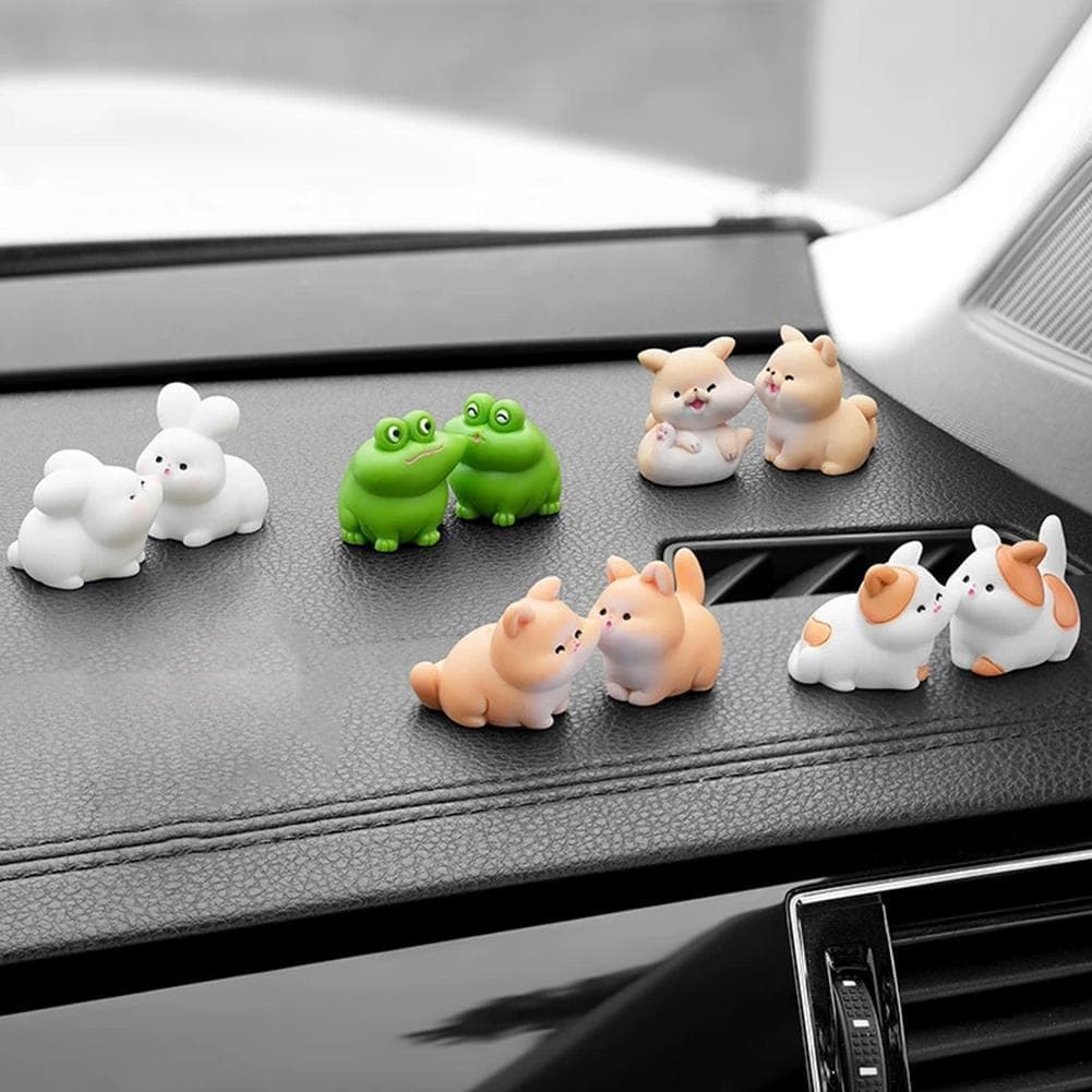 Enfeites De Carro Fofos Com Pequenos Animais Beijando Outras Telas Retrovisores E Centro G0n0