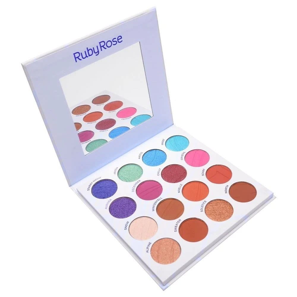 Paleta de Sombras 16 Cores Winter Storm Com Espelho - Ruby Rose