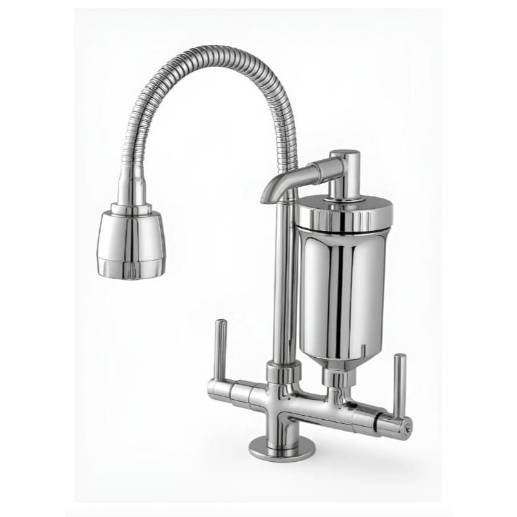 Torneira com Filtro Purificador de Água Gourmet Inox Bica Flexível 360° para Cozinha
