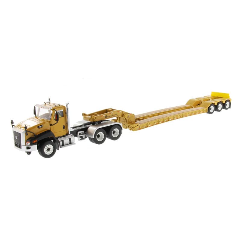 Miniatura Caminhão CT660 Caterpillar com Prancha Lowboy 1:50