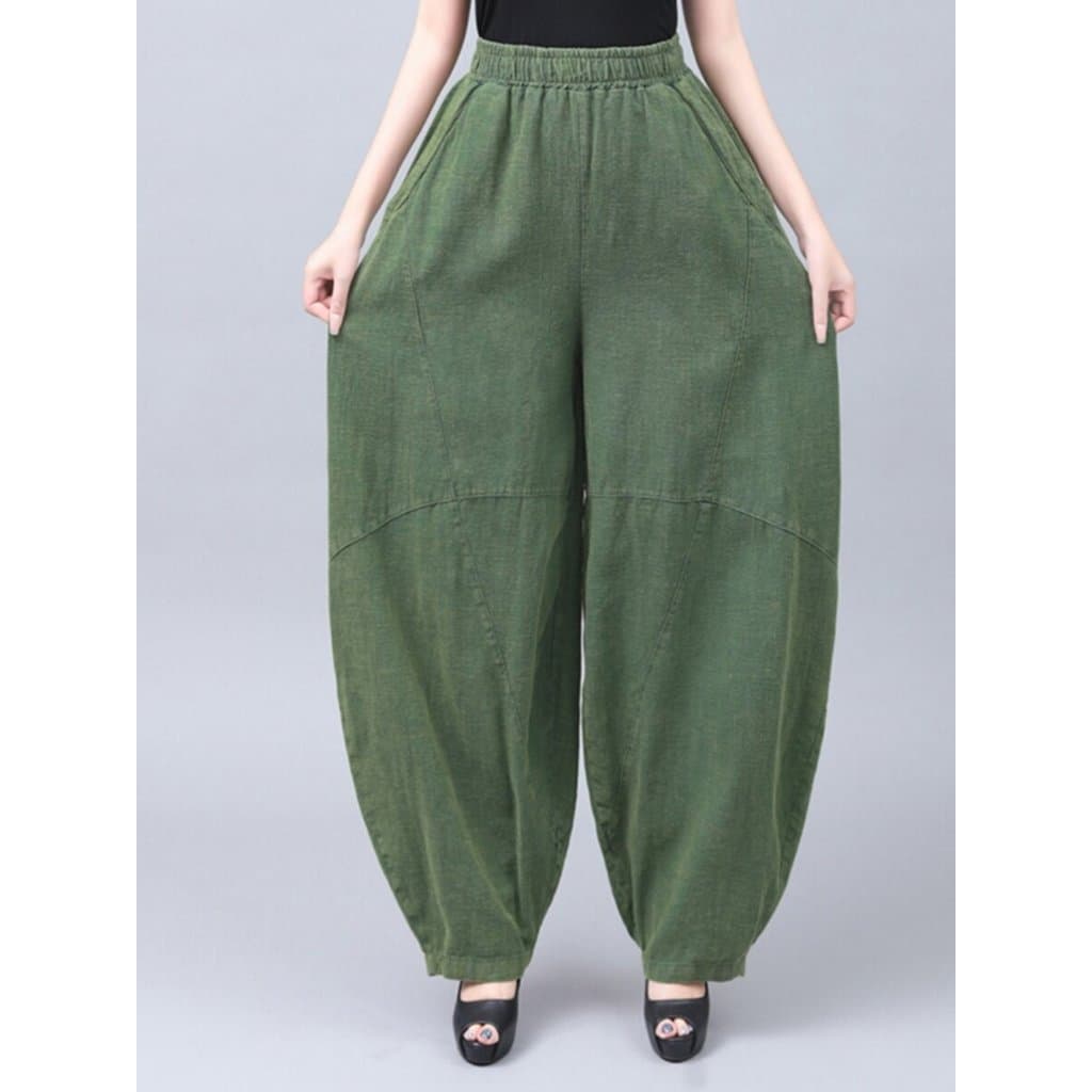 Calças de algodão primavera outono novo estilo Casual solto calças de tamanho grande estilo feminino angustiado Bloomers
