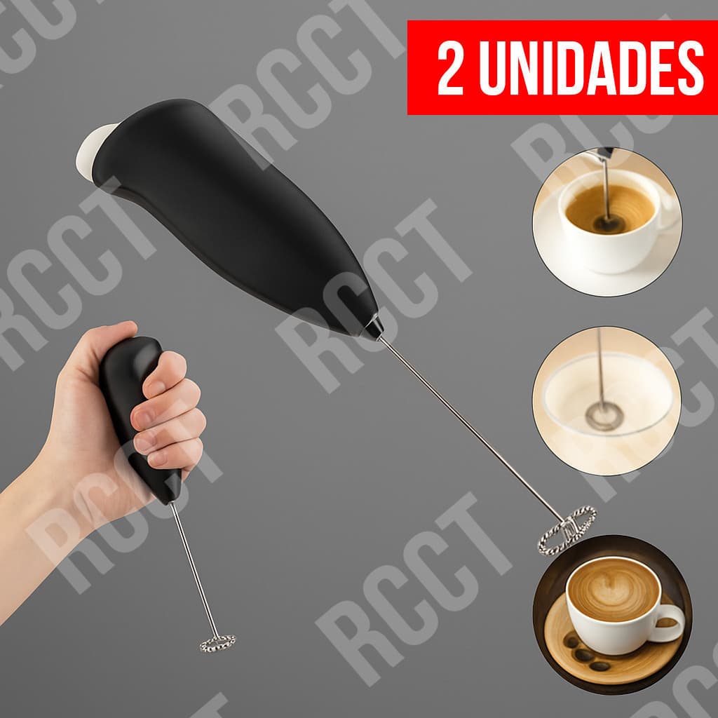 Kit 2 Mini Mixer Elétrico USB – Ideal para Café, Suco, Omelete