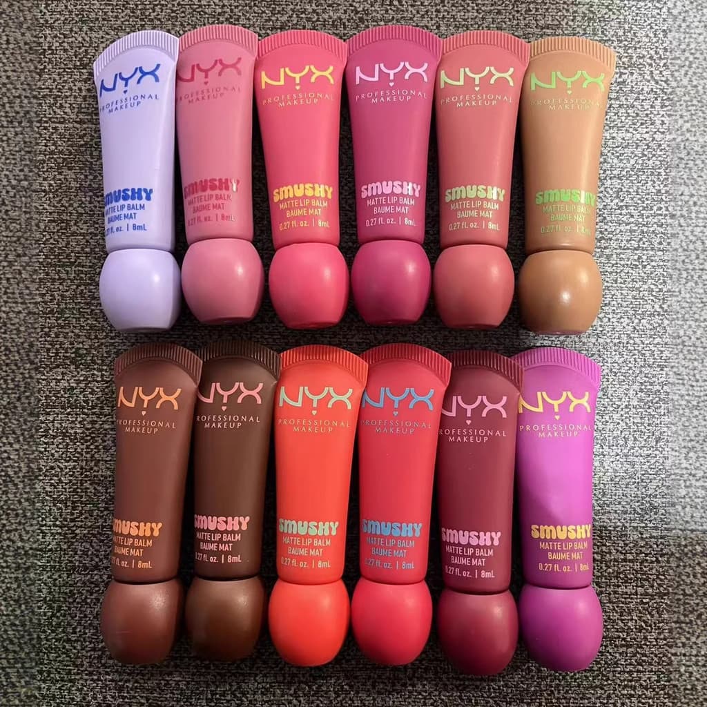 NYX Lip Gloss Batom Smushy Matte Balm Clarear As Linhas Dos Lábios Ilumina A Cor