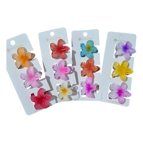 Kit 6 Piranha Presilha Flor Acessório Cabelo Média Feminino
