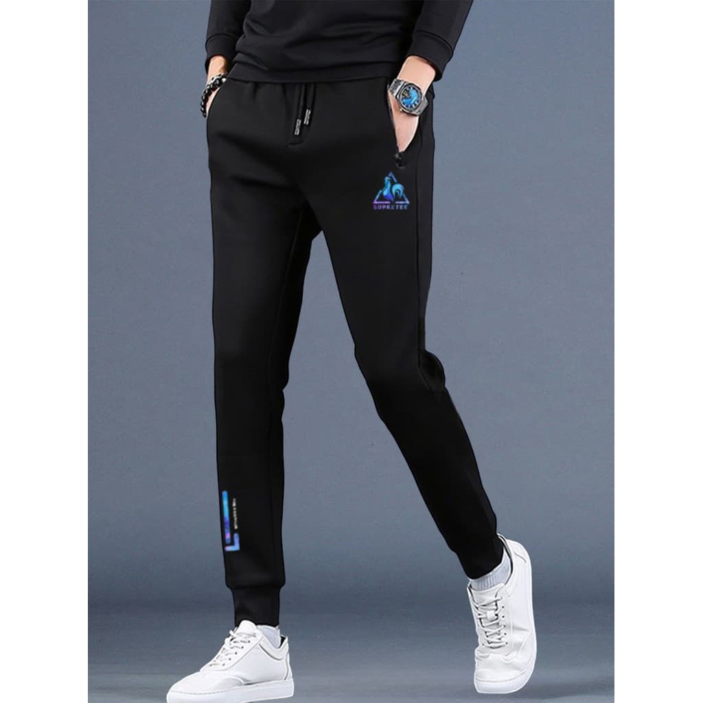 Verão masculino fino calças de seda gelo calças casuais calças esportivas primavera outono Sweatpants Bunded velo calças