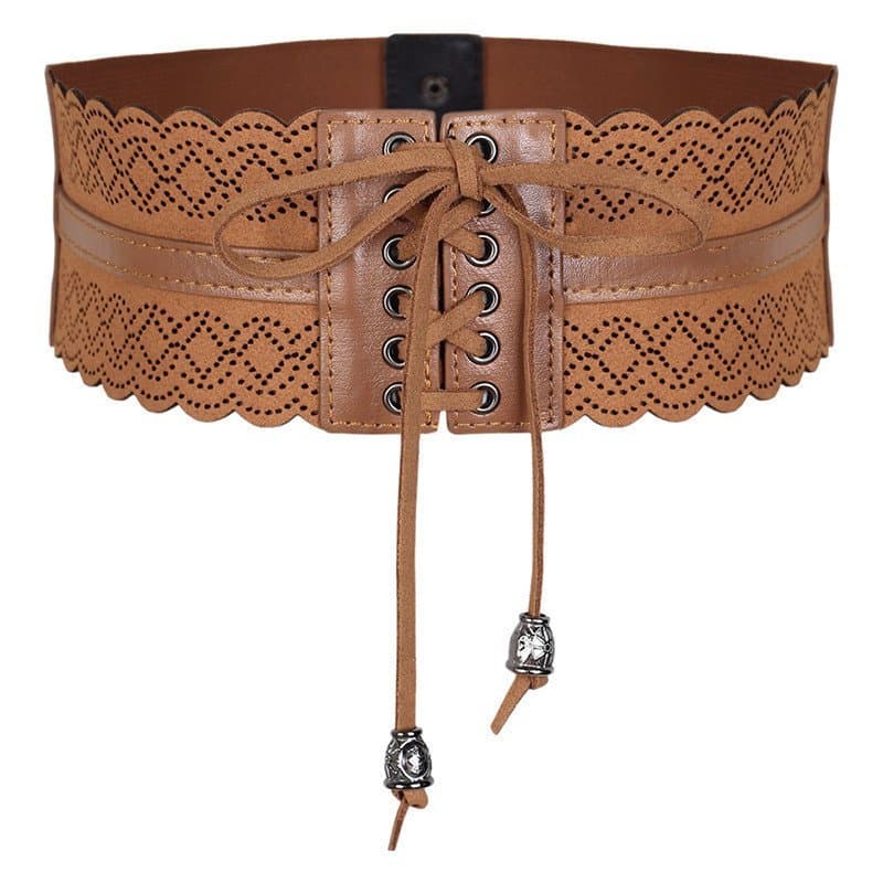 Cinto elástico vintage europeu e americano para mulheres, com decoração floral e renda, adequado para saias, cintura elá