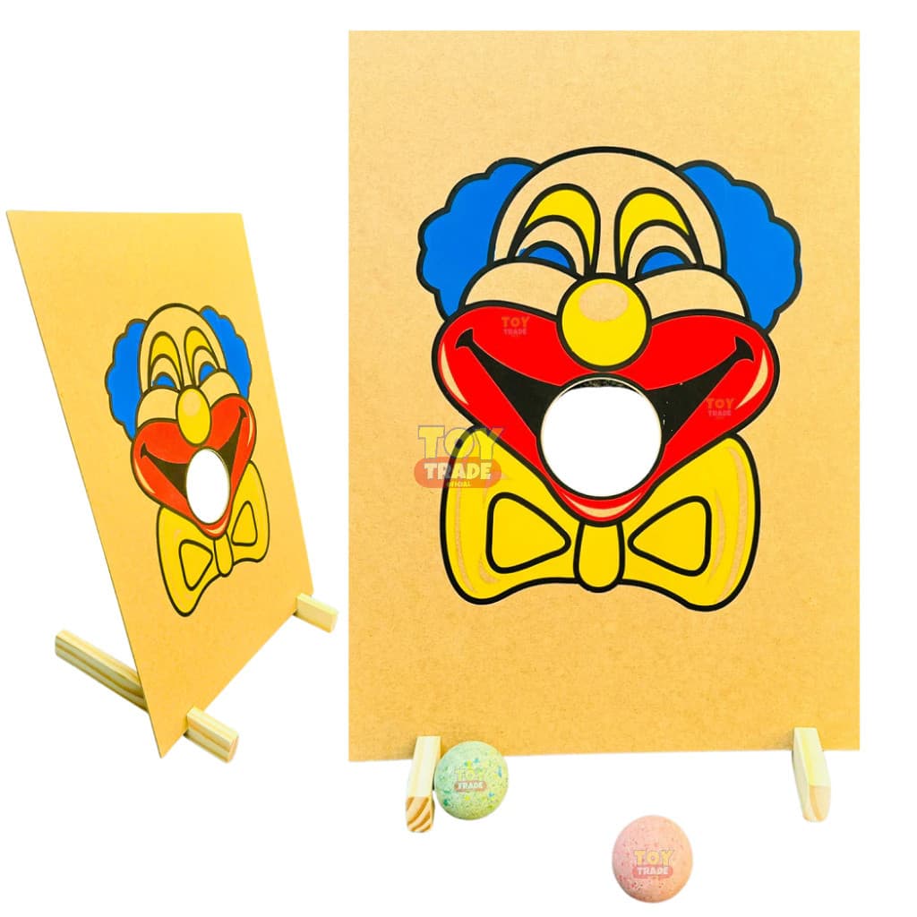 Jogo Boca do Palhaço Bocão com Bolinhas Divertido Brinquedo Educativo em Madeira Acerte Alvo Gincana