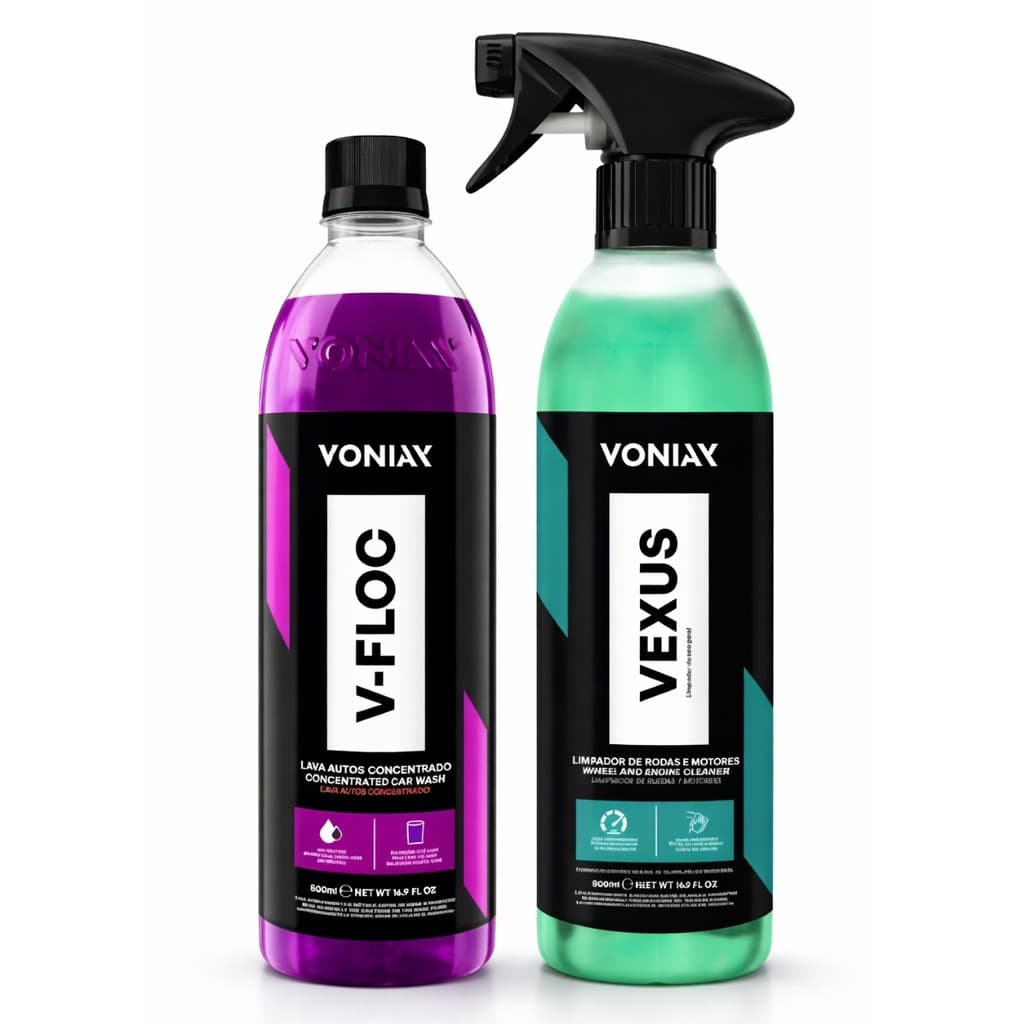 Kit Vonixx Limpador Desengraxante e Shampoo Neutro Automotivo 500ml