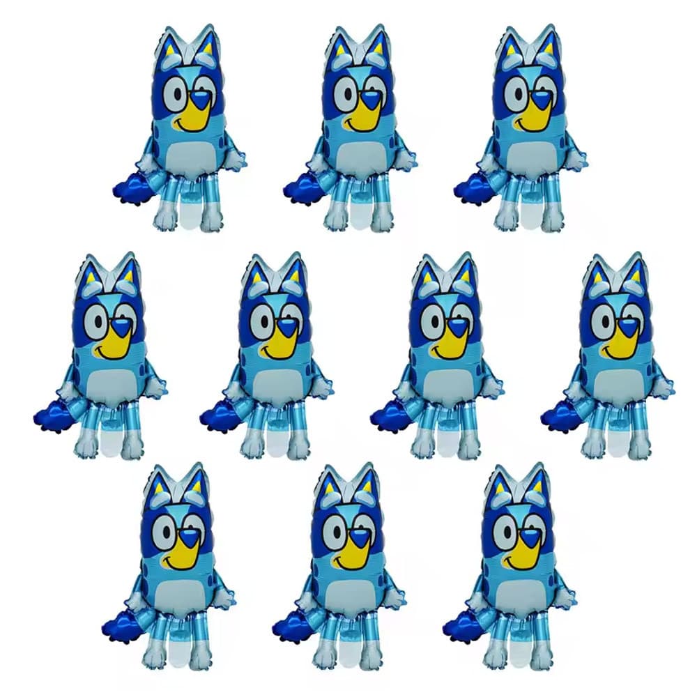 10 Pçs mini Balão Bluey Fontes De Festa Do Miúdo Azul Filhote De Cachorro Decoração Cão Folha Balões Globos Menino De An
