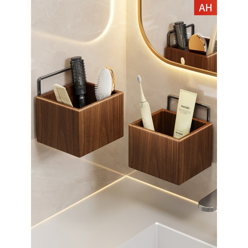 Rack de pente de vaso sanitário, lavatório de parede sem perfuração, produtos de cuidados com a pele, cosméticos, caixa