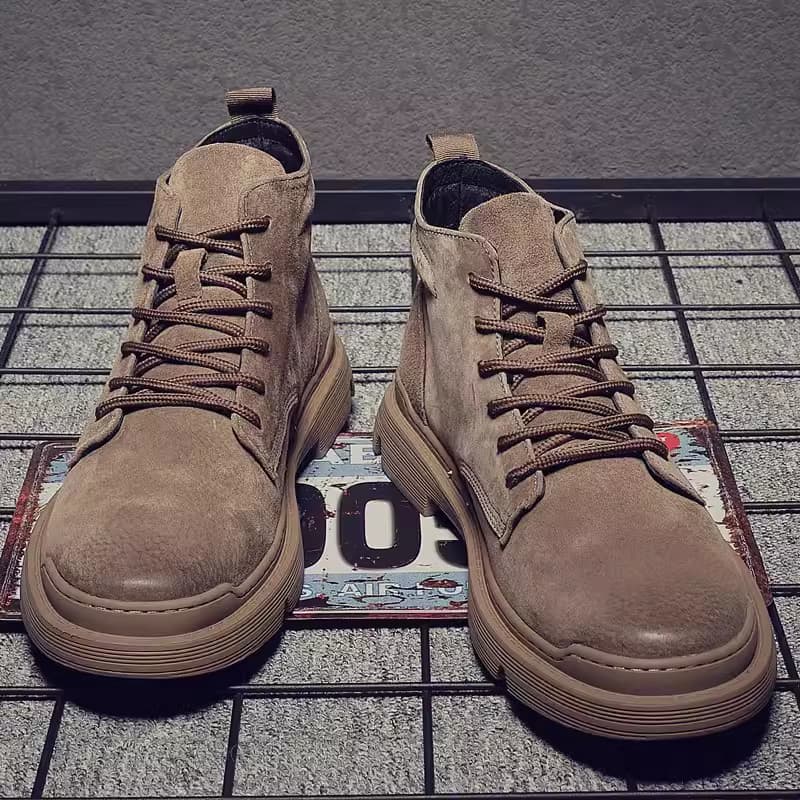 Botas Martin curtas masculinas outono respirável novo estilo Nubuck couro genuíno Mid-top inverno macacão masculino sapa