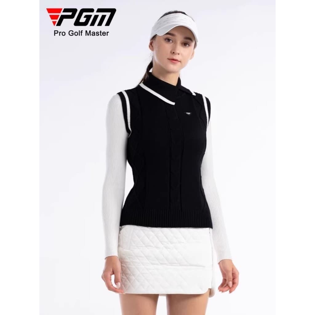 PGM Suéter de golfe feminino outono inverno roupas de lã colete lapela pulôver quente jaqueta de malha