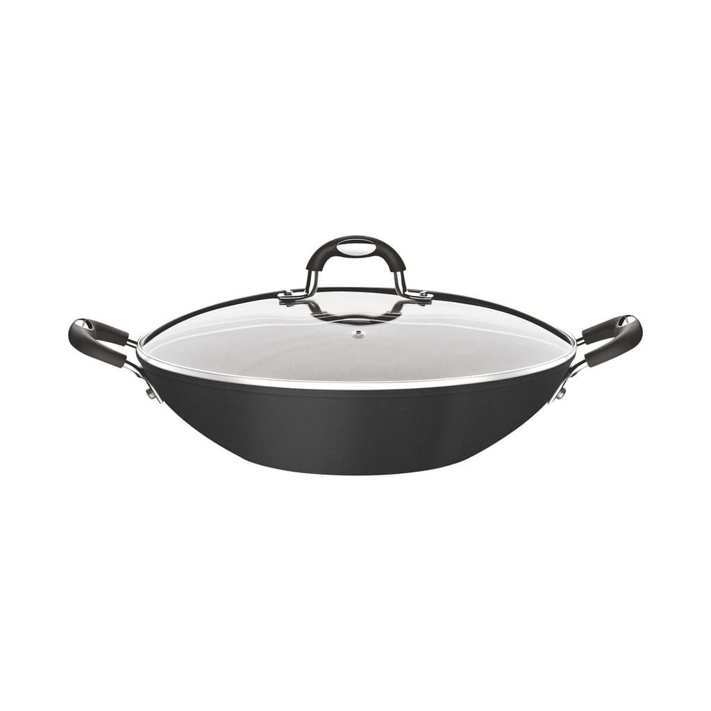 Frigideira Wok Tramontina Mônaco 32cm 4,5l Antiaderente com Tampa Vidro e Fundo para Fogão de Indução